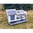 thumbnail image 5 of Deluxe Indoor & Outdoor Rabbit Hutch Guinea Pig Natural Wood House On Wheels for Small Animals Bunny Home Cat Ramp Cage with Hide Room Window, 5 of 10