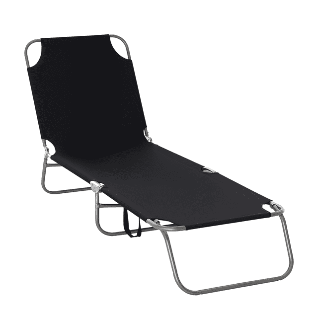 Outsunny Folding Outdoor Lounge Chair with Breathable Mesh Fabric for Patio