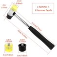 thumbnail image 4 of nipocaio 1 set mini double head rubber mallet soft face hammer dent hammer double head rubber mallet with 6 pieces replacement interchangeable hammer heads and non-slip rubber handle fo, 4 of 5