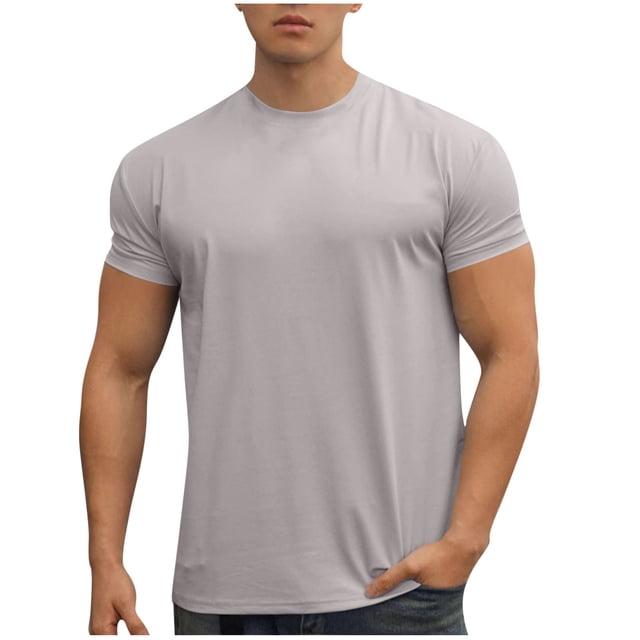 fatyb Men's Short Sleeve Workout T Shirts Gym Athletic Tees Shirts for Bodybuilding Training Running