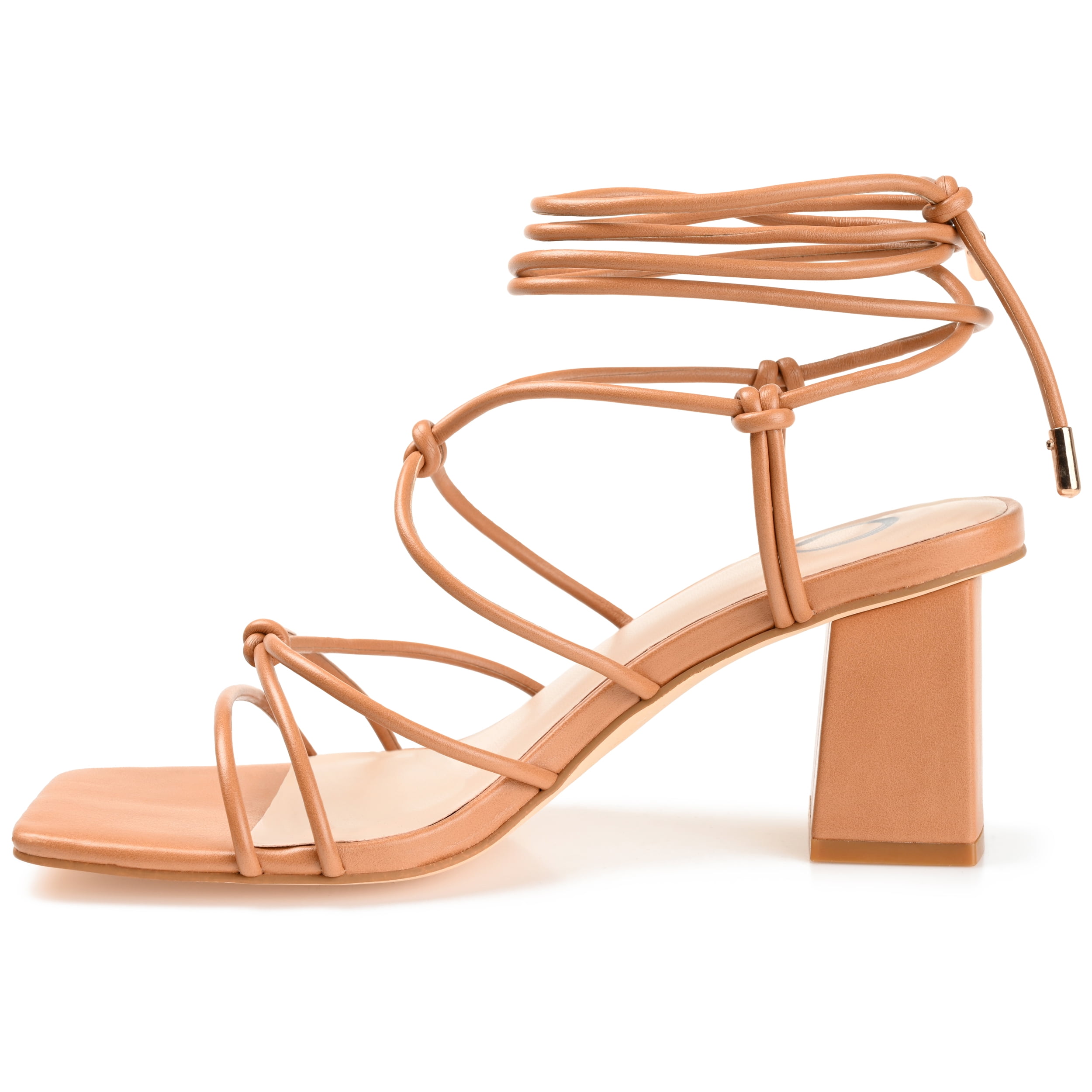 Journee Womens Harpr Open Square Toe Block Heel Dress Sandals