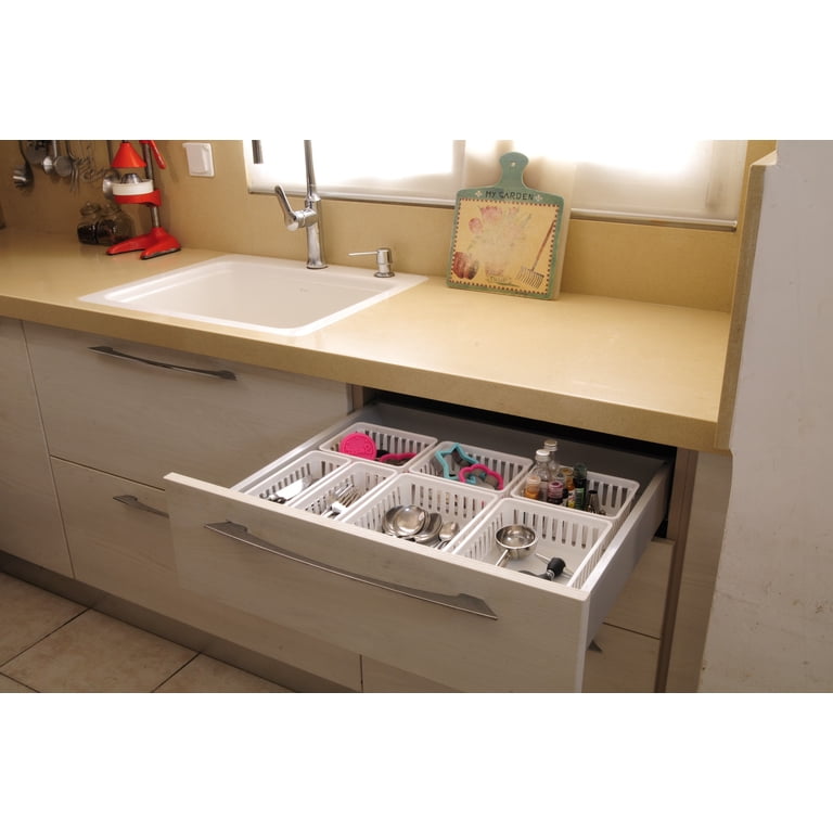 Mainstays Square Plastic Storage Organizer Trays, White, 18-Pack photo 4