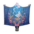 thumbnail image 1 of HATIART Papillons à Capuche Couverture avec des Fleurs Couverture Portable 50x60 Pouces Wrap Cosplay Manteau Robe, 1 of 3