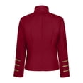 thumbnail image 4 of Sexlip Women Stand Collar Military Style Blazer Jacket Double Row Gold Stripe Button Decor Cropped Long Sleeve Costume Outer Coat For Party Stage Red XL, 4 of 6