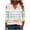 Sky Blue, variant on 3/4 Sleeves Casual Top for Women Fashion Striped Printed V-Neck 3/4 Sleeve Casual Comfy Loose Tops Navy L