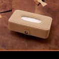 thumbnail image 4 of Car Tissue Box PU Leather Sun Visor Tissue Case Back Seat Car Facial Tissue Holder (Beige), 4 of 7