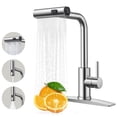 thumbnail image 1 of FORIOUS Kitchen Faucet with Pull Down Sprayer, Waterfall Sink Faucet for 3 Function, Stainless Steel Single Handle Modern Laundry Faucet fo, 1 of 9