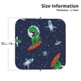 thumbnail image 3 of Balery 6 Pcs Dinosaur Astronaut Space Surfingleather Coasters Set, Drink Table Cup Coasters For Living Room Kitchen Coffee Decor, 3 of 9