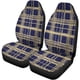 thumbnail image 1 of Juego de 2 fundas de asiento ABPHQTO Tela línea blanca Rejilla azul Universal Auto, 1 of 4