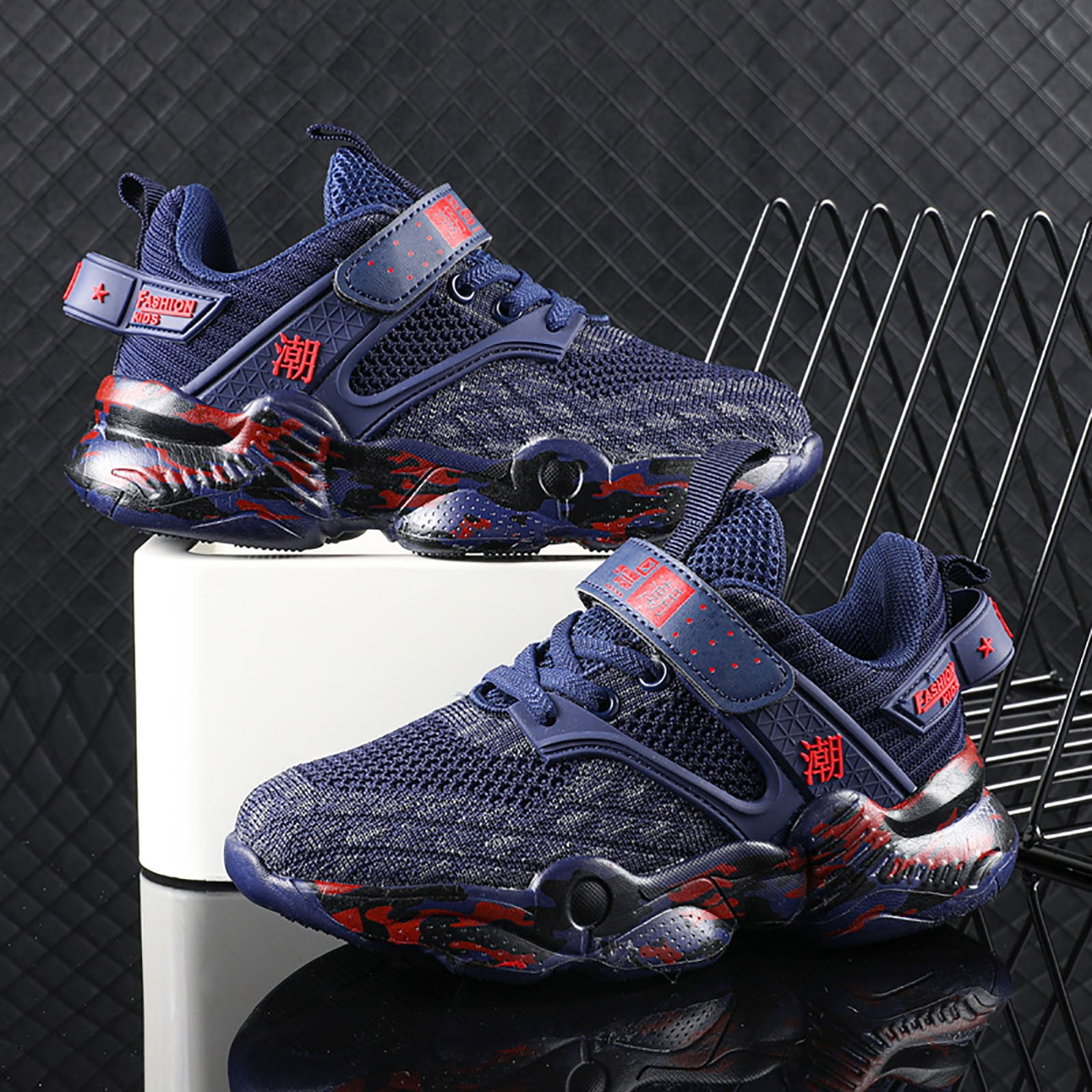 newwalpole Kids Shoes Running Shoes Girls Boys Primary School Students Sports Shoes Spring and Autumn Casual Shoes Dark Blue for Size 2