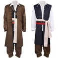 thumbnail image 4 of Disfraz de Cosplay de la película Piratas del Caribe, Capitán Jack Sparrow, conjunto completo de traje COS, ropa de actuación para fiesta de Halloween para hombres, 4 of 5