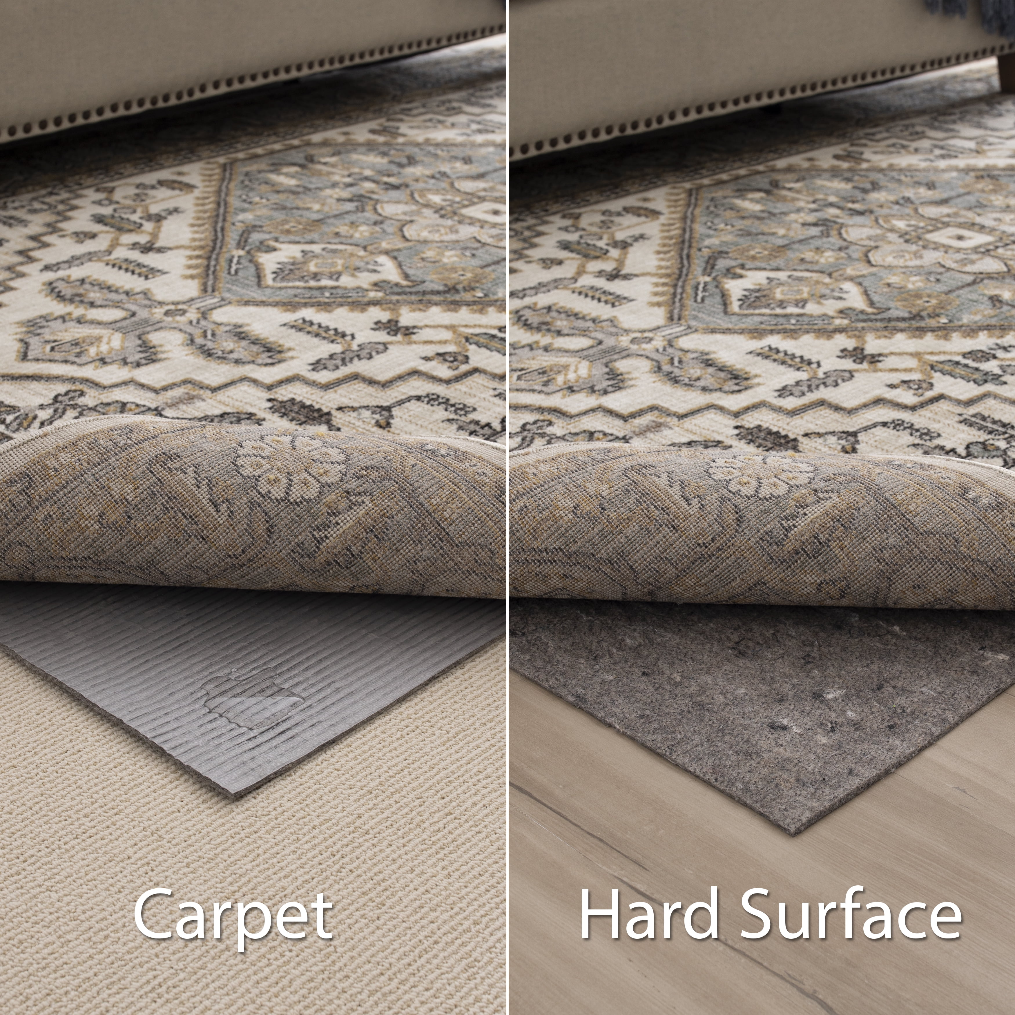 Mohawk Home Non-Slip Pet Friendly Leak Proof 1/4 - Inch Cushion Rug Pad, Grey, 8' x 10'