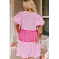thumbnail image 3 of a.Jesdani Robe Mini Rose Coquette à Manches Bouffantes - Grande Taille, Rayures Tendance, 3 of 8