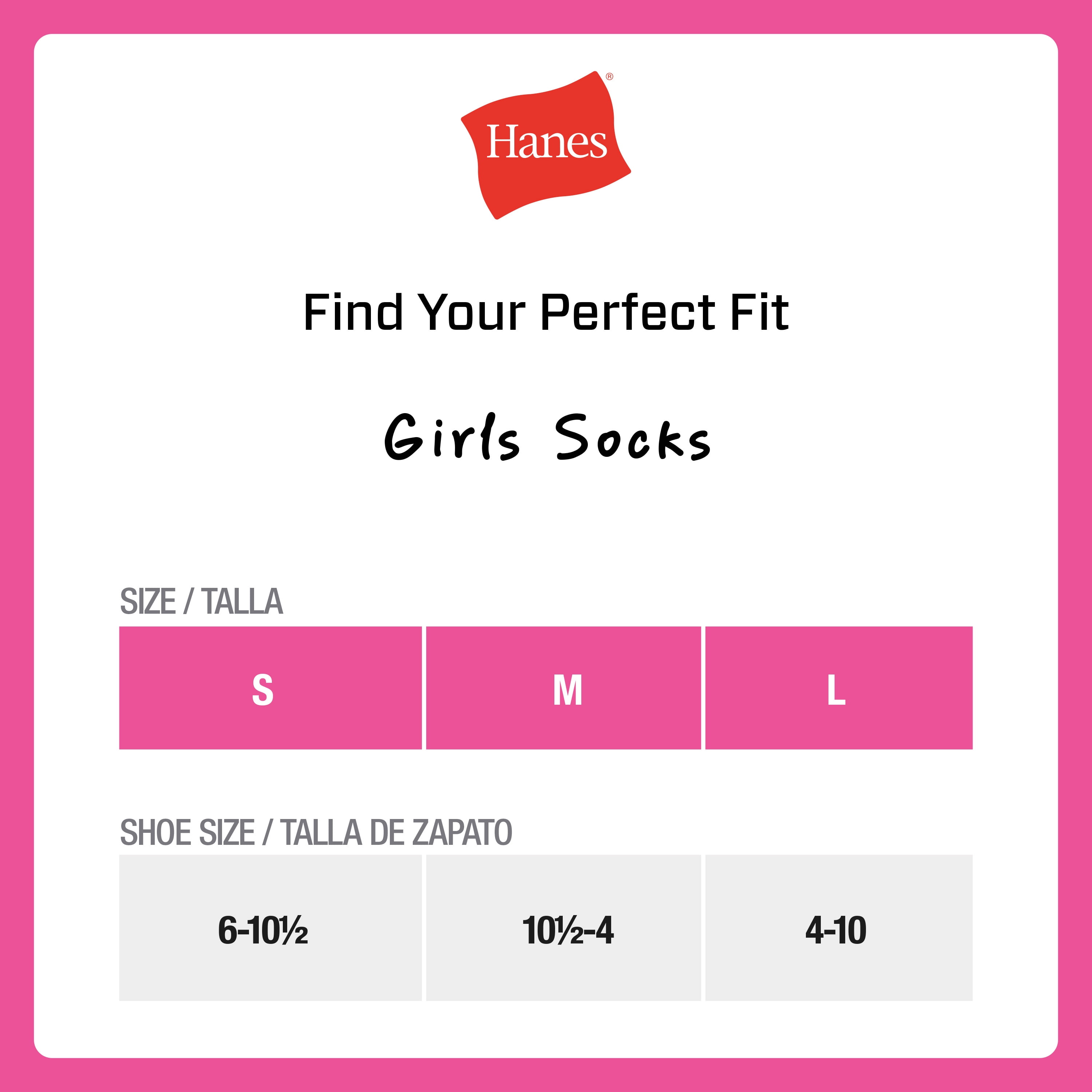 Hanes Girls Extreme Value 20 Pack Super No Show Socks, Sizes S-L
