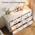 thumbnail image 2 of Dresser for Bedroom, Asofer 6-Drawer White Dresser with Metal Handle, Chest of Drawers for Living Room, 2 of 6