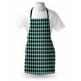 thumbnail image 3 of Modern Apron Moroccan Eastern Orient Pattern with Blank Backdrop Artwork, Unisex Kitchen Bib Apron with Adjustable Neck for Cooking Baking Gardening, Turquoise Forest Green and White, by Ambesonne, 3 of 3