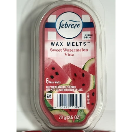 Febreze Limited Edition Wax Melts, Sweet Watermelon Vine, 6 Count, 2 Pack