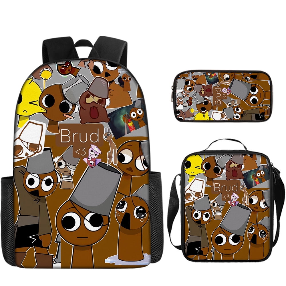 WovenWink Sprunky Backpacks, Sprunki Back Packs Pencil Bags Crossbody Bags Games Mochila Travel Back Packs, Best Gifts for Game Fans Birthday Graduation Theme Party