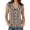 Brown, variant on Linen Vest Women Gingham Shirt Casual Loose V Neck Button Down Peter Pan Collar Cute Sleeveless Blouses