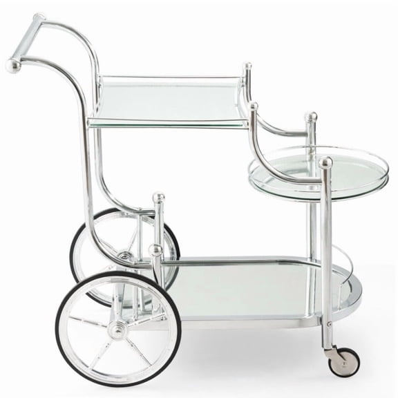 Spaco Kitchen Rolling Bar Cart with Tempered Glass Suitable for Restaurant and Hotel, Kitchen Island, Kitchen Island with Storage for Kitchen,Dinning Room