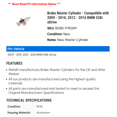 thumbnail image 2 of Brake Master Cylinder - Compatible with 2009 - 2010, 2012 - 2016 BMW 528i xDrive 2013 2014 2015, 2 of 2