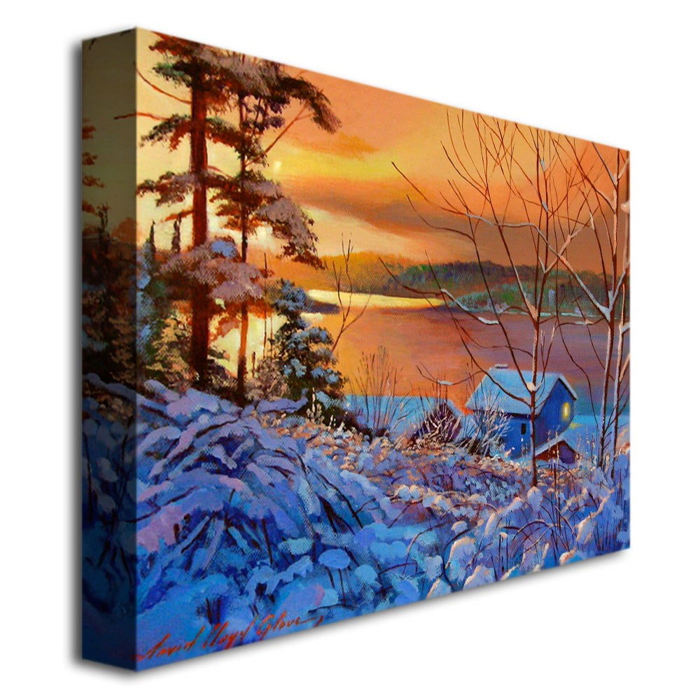 Trademark Art "Winter Day Begins" Canvas Wall Art by David Lloyd Glover