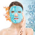 thumbnail image 2 of 1 pieza (azul) Perlas de gel reutilizables Cara caliente y fría para migraña Hinchazón Dolores de cabeza por presión Relajación Gel frío y caliente Bolsa de hielo de belleza Cara facial cómoda para hombres Rojo Verde, 2 of 5