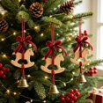 thumbnail image 5 of Qjidjing Christmas Tree Ornaments, Xmas Hanging Wind Chime Pendants with Red Bow, for Xmas Tree, Front Door, Car Interior Decor, 5 of 6