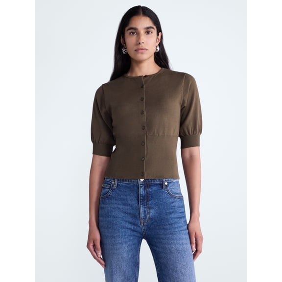 Scoop Women's and Women's Plus Ribbed Cardigan Sweater, Sizes XS-4X