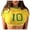 Gold, variant on Womens Short Sleeve Slim Fit Letter Print Crop Top Midriff T Shirt, S, Gold