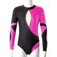 thumbnail image 3 of Zaldita Kids Girls Gymnastics Leotard Long Sleeve Shiny Rhinestone Dance Bodysuit One Piece Athletic Rose 10, 3 of 7