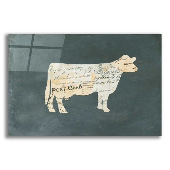 Epic Art 'La Vache Cameo by Courtney Prahl, Acrylic Glass Wall Art, 16"x12"