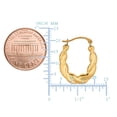 thumbnail image 2 of 10k Yellow Gold Shiny Twisted Oval Hoop Earrings, Diameter  20mm, 2 of 5