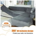 thumbnail image 3 of SHANNA Thick Velvet L Shape Sofa Covers, Non-Slip Sectional Couch Cover Protector Plush Sofa Slipcovers with 2pcs pillowcase for Living Room, 3 of 14