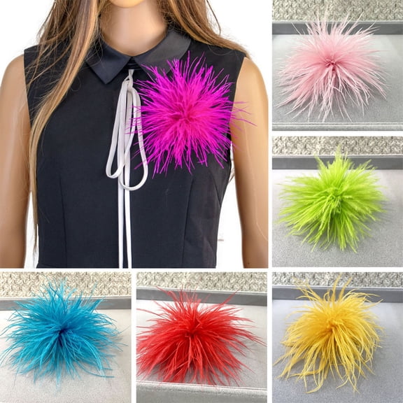 SmartBy Unisex Brooch Faux Ostrich Feather Soft Anti-slip Lightweight Garment Hat Bag Decoration Wedding Party Prom Clothes Pin