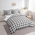 thumbnail image 3 of Feelyou Retro Grey Plaid Comforter Set 7pcs, Stripes Lines Buffalo King Bedding Sets, 3 of 8