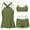 Army Green Swimsuits for Women, variant on 3 Piece Womens Swimsuits Tummy Control Bathing Suit Sets with Pockets Boyshorts Modest Swim Tank Tops with Bra L