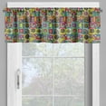 thumbnail image 2 of Ambesonne Abstract Valance Pack of 2, Grid Geometric Squares, 54"X12", Multicolor, 2 of 5