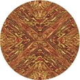 thumbnail image 1 of Ahgly Company Indoor Round Patterned Carrot Orange Area Rugs, 5' Round, 1 of 6