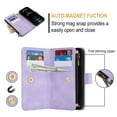 thumbnail image 2 of Allytechgroup for Apple iPhone 15 Pro Max Wallet Case with Cards Holder/ Zipper Pocket/ Crossbody Shoulder Strap/ Hand Wrist, RFID Blocking PU Leather Protective Drop Proof Case for Women Men,Purple, 2 of 9