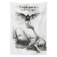 thumbnail image 3 of Ambesonne Halloween Tablecloth Rectangular Table Cover, Skull Zombie, 52"x70", Black White, 3 of 4