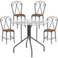 thumbnail image 3 of Aukfa 5-Piece Round Dining Table Furniture Set, Tempered Glass Table with 4 Chairs for Home, Kitchen, Dining Room, 3 of 8