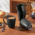 thumbnail image 5 of 12Oz Coffee Mugs Set, 4 Pack Stoneware Coffee Mugs, Matte Black Coffee Cup Set, Restaurant Mugs for Coffee, Tea, Cappuccino, Cocoa, Cereal, 5 of 8