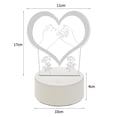 thumbnail image 4 of Minilámpara De Mesa USB 3D LED Luz de noche junto a la cama Amor romántico Lámpara de mesa de escritorio de acrílico (H), 4 of 6