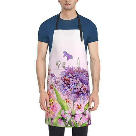 

Coaee Flowers And Colorful Butterflies for Waterproof Apron for Unisex Adult with Adjustable Bib Apron