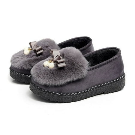 

Winter women s bags cloth slippers velvet Doudou cotton shoes comfortable and warm student shoes cute one-pedal Japanese thick shoes