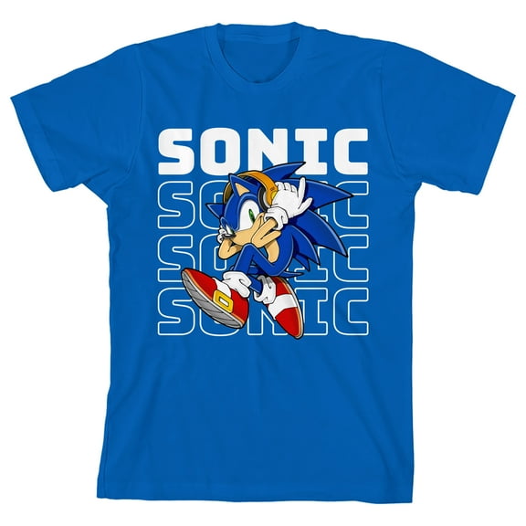 Sonic The Hedgehog Modern Boys Blue Crew Neck Short Sleeve T-shirt - XS