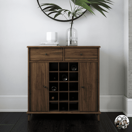 Queer Eye Farnsworth Mid-Century Bar Cabinet, Walnut