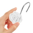 thumbnail image 5 of CIMAXIC 12Pcs White Rose Shower Curtain Hooks Sturdy Household Bathroom Curtain Rod Hooks, 5 of 8