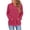 Hot Pink, variant on Nowekniz Women Henley Neck Hoodie Pullover Sweater, Long Sleeve Loose Zip Up Casual Sweatshirt with Drawstring Hood, Three Decorative Buttons and Kangaroo Pocket